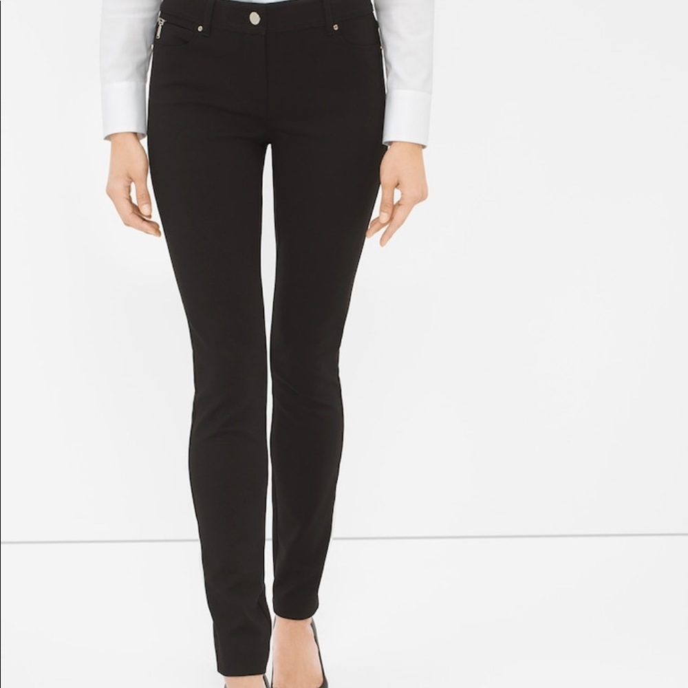 WHBM Burgundy Skinny Leg Ponte Pants